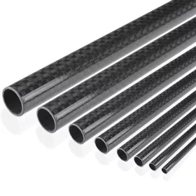   Karbon cső Ø14/8x2000 mm Szénszálas carbon derékszögben szőtt anyag fényesre lakkozott