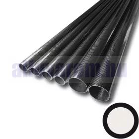   Karbon cső Ø16/14x1500 mm Szénszálas carbon derékszögben szőtt anyag fényesre lakkozott