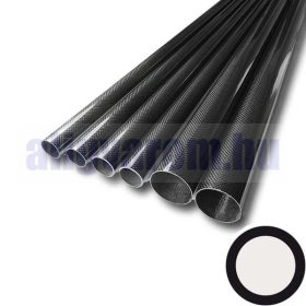   Karbon cső Ø18/16x1000 mm Szénszálas carbon derékszögben szőtt anyag fényesre lakkozott