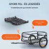 Összecsukható kerékpár utánfutó 72,5 kg teherbírással 16 colos kerekekkel és univerzális csatlakozóval