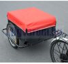 Kerékpár utánfutó szállítókocsi 140x88x60 cm piros fekete színben 40 kg teherbírás 