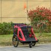 Kerékpár utánfutó 160x83x96 cm összecsukható gyermek utánfutó tároló táskával piros-fekete 