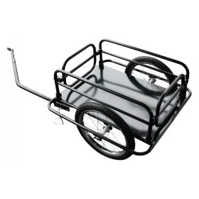   Kerékpár utánfutó rácsos áruszállító 50 kg teherbírás fúvott gumi, összecsukható
