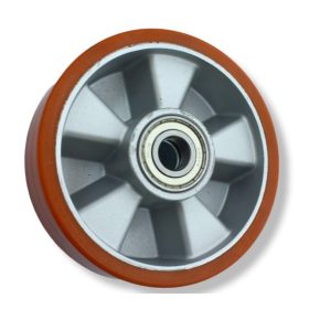   Ø 125 mm kerék raklapmozgató, raklapemelő, béka uretan átmérő 125 mm alumínium ház poliuretán, csapággyal