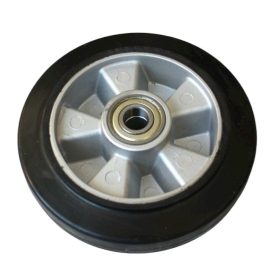   Ø 170 mm kerék kézikocsi, raklapmozgató, raklapemelő béka számára. Alumínium felni gumi futófelület 