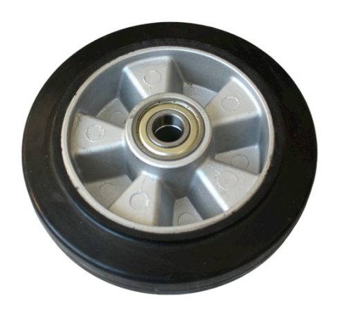 Ø 170 mm kerék kézikocsi, raklapmozgató, raklapemelő béka számára. Alumínium felni gumi futófelület 