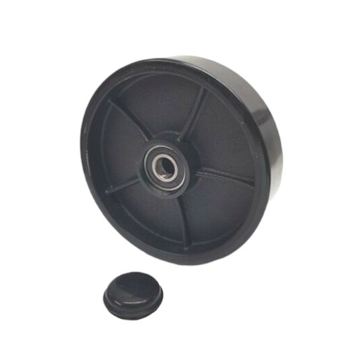 Ø 200x50 mm öntöttvas acél kerék PU futófelület nagy teherbírású  raklapmozgató, raklapemelő számára. 1250 kg/db 2500 kg/pár