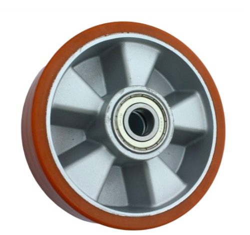 Ø 200 mm kerék raklapmozgató, raklapemelő uretan átmérő 200 mm alumínium ház poliuretán, csapággyal