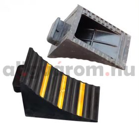   Kerékkitámasztó ék, 160 mm széles nagy teherbírású gumi kerékék fogantyúval