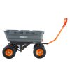 Extra nagy teherbírású billenthető kerti kézikocsi – 680 kg szállítási kapacitás, acélvázas kivitel, vonószemes fogantyúval és 33 cm-es gumikerékkel, kültéri és mezőgazdasági felhasználásra