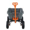 Extra nagy teherbírású billenthető kerti kézikocsi – 680 kg szállítási kapacitás, acélvázas kivitel, vonószemes fogantyúval és 33 cm-es gumikerékkel, kültéri és mezőgazdasági felhasználásra