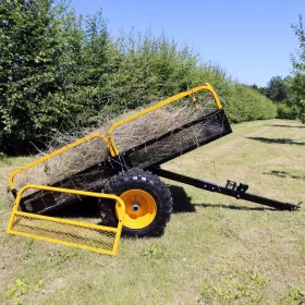   Kerti kordonos billenő pótkocsi 450 kg teherbírással kerti kocsi fűnyíró traktorhoz 210x120 cm
