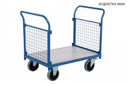 Nagy teherbírású kézikocsi 1040x710 mm 2 rácsos tolókarral szállítókocsi 800 kg teherbírás 