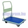 Kézikocsi ládaszállító kiskocsi 150 kg teherbírás, összecsukható. Könnyű, csak 8 kg, a gumírozott rakfelület mérete: 70x43 cm lehajtható karral