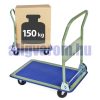 Kézikocsi ládaszállító kiskocsi 150 kg teherbírás, összecsukható. Könnyű, csak 8 kg, a gumírozott rakfelület mérete: 70x43 cm lehajtható karral