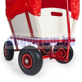   Kézikocsi tetővel sátras kempingkocsi ponyvával 93 x 61 cm nagyméretű kerekekkel 150 kg