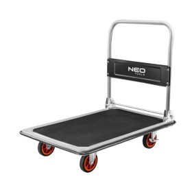   Kézikocsi  ládaszállító  kiskocsi 300 kg teherbírás, összecsukható. Könnyű, csak 12 kg, a gumírozott rakfelület mérete: 90x60 cm lehajtható karral