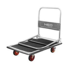   Kézikocsi  ládaszállító  kiskocsi 300 kg teherbírás, összecsukható. Könnyű, csak 12 kg, a gumírozott rakfelület mérete: 90x60 cm lehajtható karral