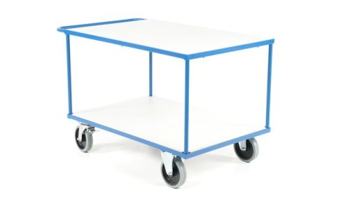 Nagyméretű kézikocsi 500 kg teherbírás, 1200x800 mm rakfelület fékezhető kerekek