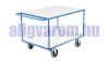 Nagyméretű kézikocsi 500 kg teherbírás, 1200x800 mm rakfelület fékezhető kerekek