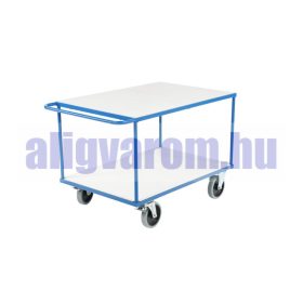   Nagyméretű kézikocsi 500 kg teherbírás, 1200x800 mm rakfelület fékezhető kerekek