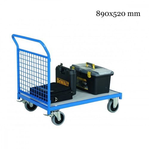 Nagy teherbírású kézikocsi 890x520 mm 1 rácsos tolókarral szállítókocsi 800 kg teherbírás 