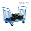 Nagy teherbírású kézikocsi 890x520 mm 2 rácsos tolókarral szállítókocsi 800 kg teherbírás 