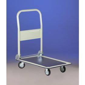   Kézikocsi összecsukható ládaszállító kiskocsi 150 kg rakfelület mérete: 47x66 cm összecsukható. Könnyű, csak 14 kg, a gumírozott, lehajtható karral