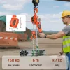 Kézi láncos emelő 0,75 tonnás karos láncos emelő, 6 m emelési magasság, G80 lánccal, 360°-ban forgó kampókkal