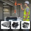 Láncos karos emelő, 3 T teherbírás, kézi láncos emelő emelőemelő mechanikus dupla peckes fékkel, 360°-ban forgó horgok