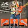 6 tonnás karos láncos emelő, 6 m emelési magasság, G80 lánccal, 360°-ban forgó kampókkal