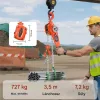 Karos láncos emelő 0,75 tonnás karos emelő, 3 m emelési magasság, G80 lánccal, 360°-ban forgó kampókkal