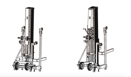 Kézi magasemelő CS550 professzionális teheremelő berendezés 300 kg teherbírás 553 cm max. emelési magasság