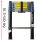 2 m magas, kihúzható létra, teleszkópos alumínium létra 60 cm-re összecsukható. Gumírozott talppal ellátva.