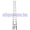 2 m magas, kihúzható létra, teleszkópos alumínium létra 60 cm-re összecsukható. Gumírozott talppal ellátva.