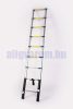 2 m magas, kihúzható létra, teleszkópos alumínium létra 60 cm-re összecsukható. Gumírozott talppal ellátva.