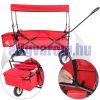 Kiskocsi, összecsukható kézikocsi, nagy méretű, önbeálló kerekekkel, kirándulókocsi kerti kocsi hordtáskával együtt. Csak 11 kg! piros szinben