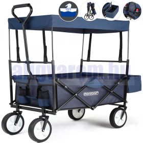   Kiskocsi, strandkocsi összecsukható kézikocsi sötétkék kirándulókocsi kerti kocsi 