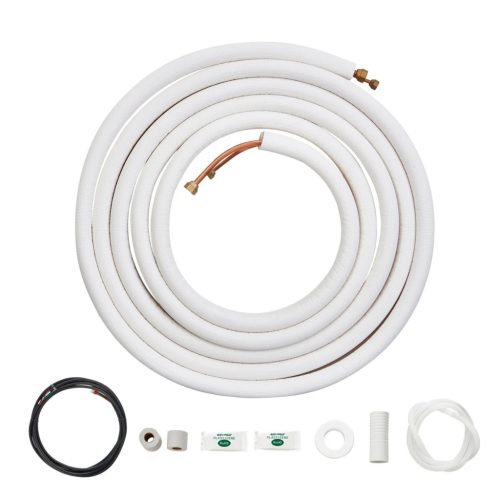 Mini split rézcső készlet 7,62 m 6,35 / 9,53 mm, háromrétegű szigeteléssel, komplett szerelőkészlettel