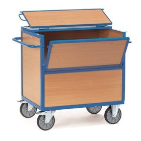   Nagy teherbírású fa szállító kocsi 600 kg teherbírású konténer kocsi 113x72x111 cm