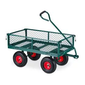   Kerti kocsi 50x50x110 cm acél kézikocsi 200 kg teherbírású lenyitható oldalfalakkal platós kocsi