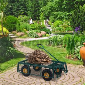   Kerti kocsi 54x53,5x107 cm acél kézikocsi 250 kg teherbírású lenyitható oldalfalakkal platós kocsi