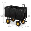 Kerti kocsi 83x51x113 cm húzható acél kézikocsi 500 kg teherbírású lenyitható oldalfalakkal szállítókocsi platós kocsi