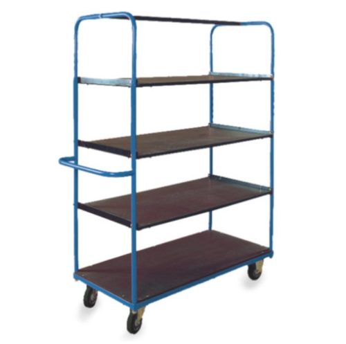 Komissiózó kocsi polcos kocsi 500 kg teherbírású, 4 szintes megrendelő polc, szállító kocsi 1250x630x1900 mm