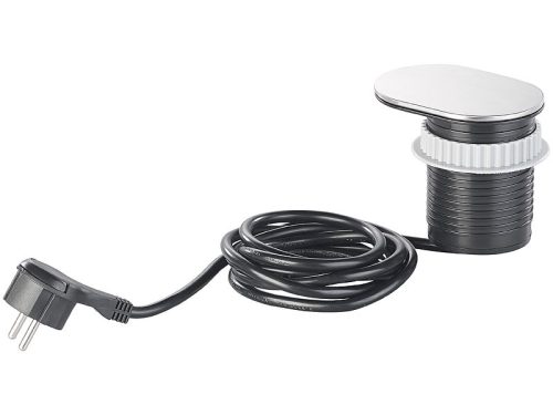 Rejtett asztali konnektor Ø60 mm süllyesztett hálózati konnektor USB-csatlakozóval, beépíthető beltéri elosztó