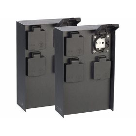   Kerti konnektor 4 db aljzattal 2 darabos szett rozsdamentes acél kültéri elosztó fedőlappal fekete áramelosztó