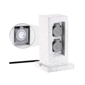   Kerti konnektor dupla aljzattal kő hatású kültéri elosztó fedőlappal áramelosztó IP44