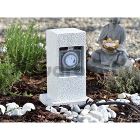   Kerti konnektor dupla aljzattal 2 darabos szett kő hatású kültéri elosztó fedőlappal áramelosztó IP44