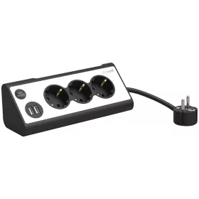   Hálózati konnektor 3 aljzattal 2 USB töltőporttal és LED éjszakai világítással beltéri elosztó