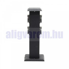   Acél kerti konnektor 4 db aljzat 40 cm magas szögletes alakú kültéri elosztó